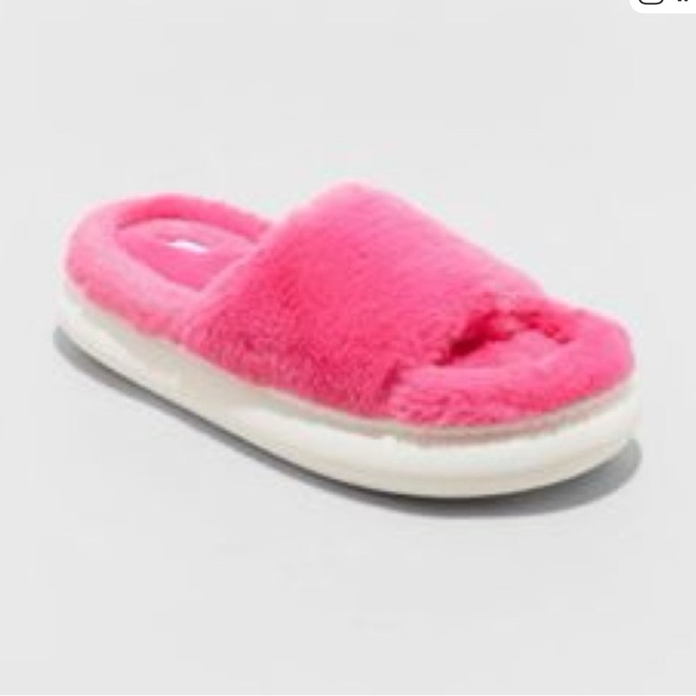 Stars Above Pink Fuzzy Slippers